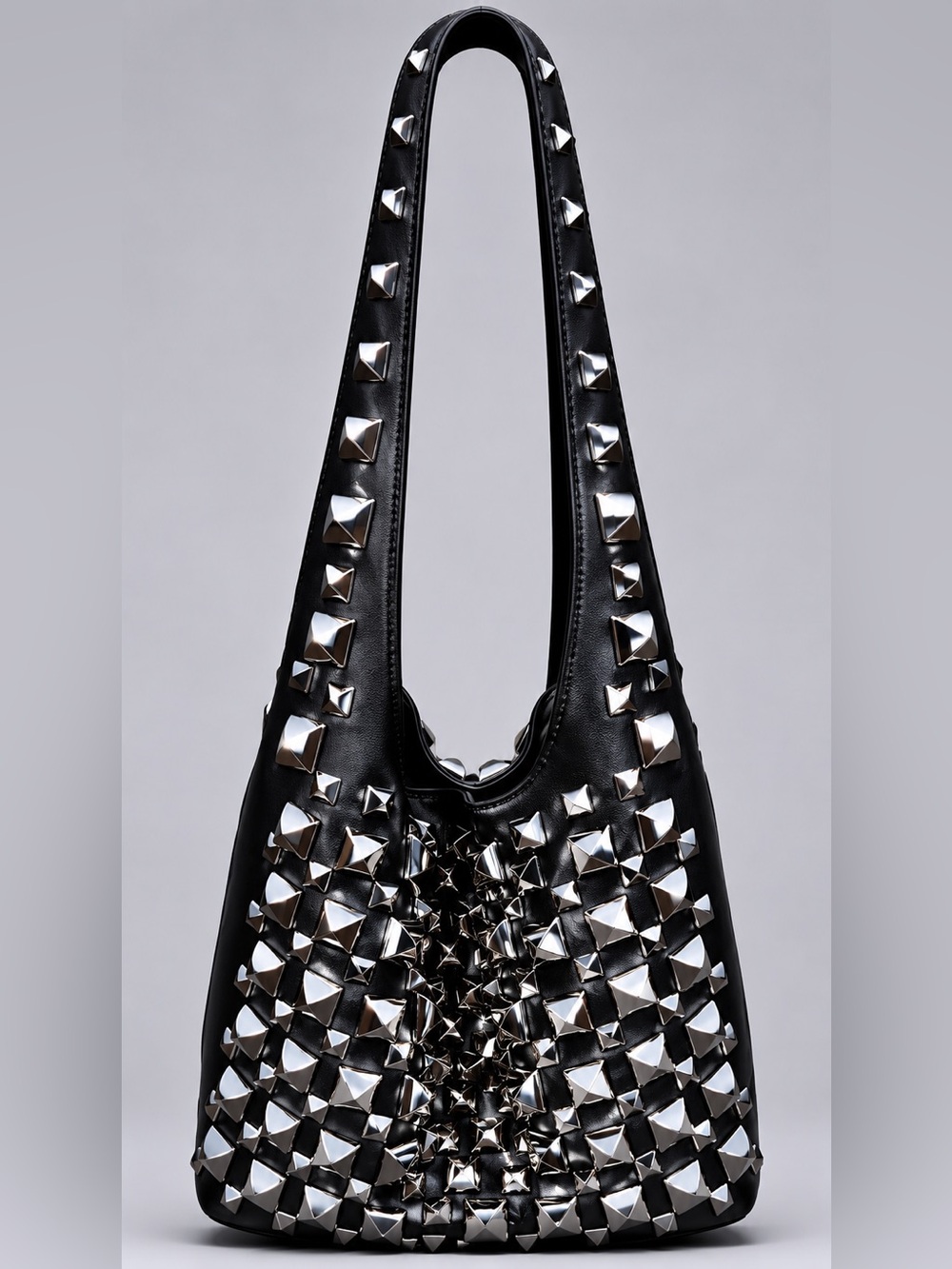 Black Studded Shoulder Bag